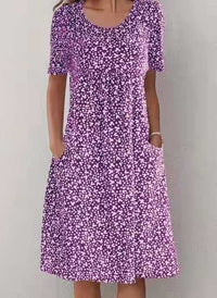 Stylish Floral Print Dress - Eva | The Perfect Light Summer Dress!-Purple-S-State of Style