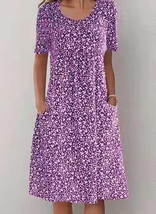 Stylish Floral Print Dress - Eva | The Perfect Light Summer Dress!-Purple-S-State of Style