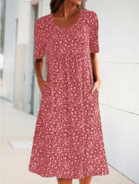 Stylish Floral Print Dress - Eva | The Perfect Light Summer Dress!-Red-S-State of Style