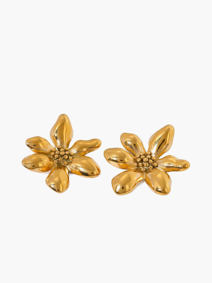 Stylish Flower Earrings - Florina-Gold-State of Style
