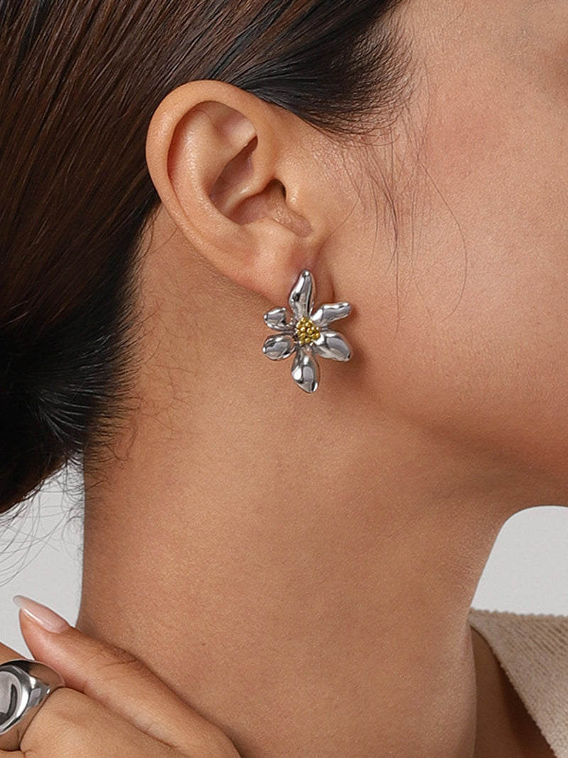 Stylish Flower Earrings - Florina-Gold-State of Style