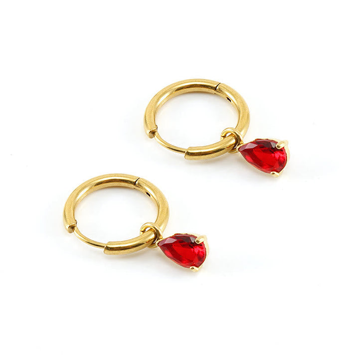 Stylish Garnet Birthstone Jewellery Set - Liora-Earrings-State of Style