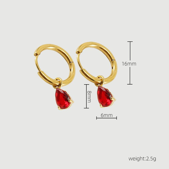 Stylish Garnet Birthstone Jewellery Set - Liora-Earrings-State of Style