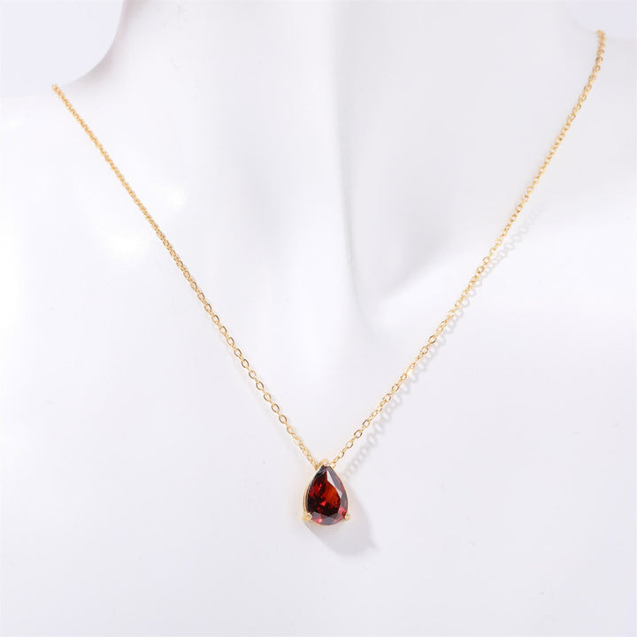 Stylish Garnet Birthstone Jewellery Set - Liora-Necklace-State of Style
