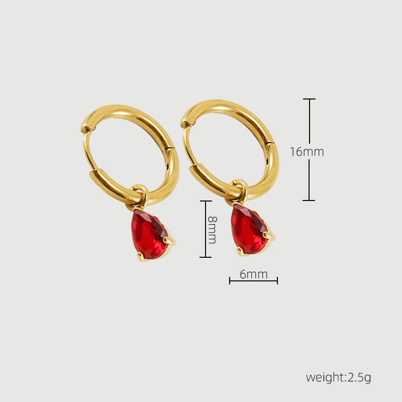 Stylish Garnet Birthstone Jewelry Set - Liora-Earrings-State of Style