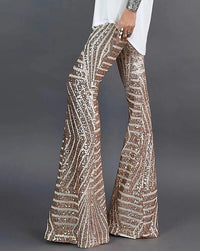 Stylish Glitter Flared Trousers - Nova-S-State of Style
