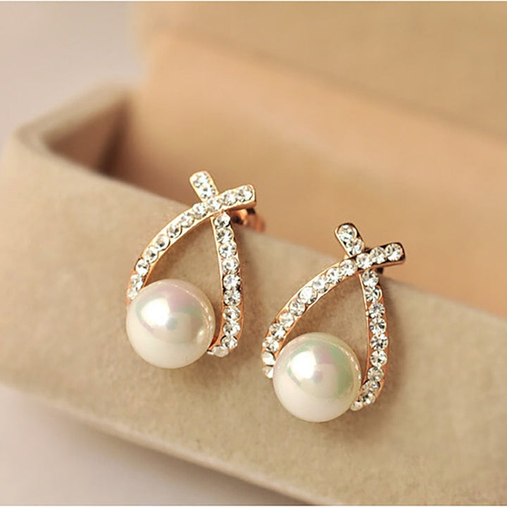 Stylish Glitter Pearl Earrings – Marie-State of Style