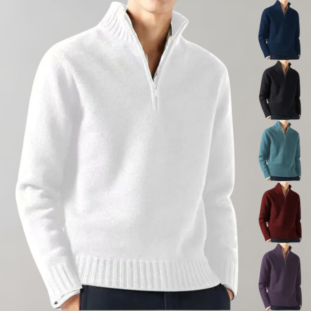 Stylish Half-Zip Men’s Sweater - Ethan-Black-S-State of Style