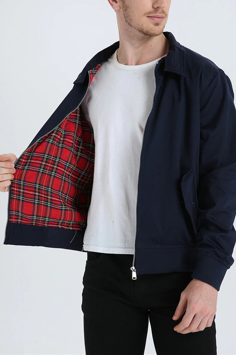 Stylish Harrington Jacket for Men – Ryder-Dark Blue-S-State of Style