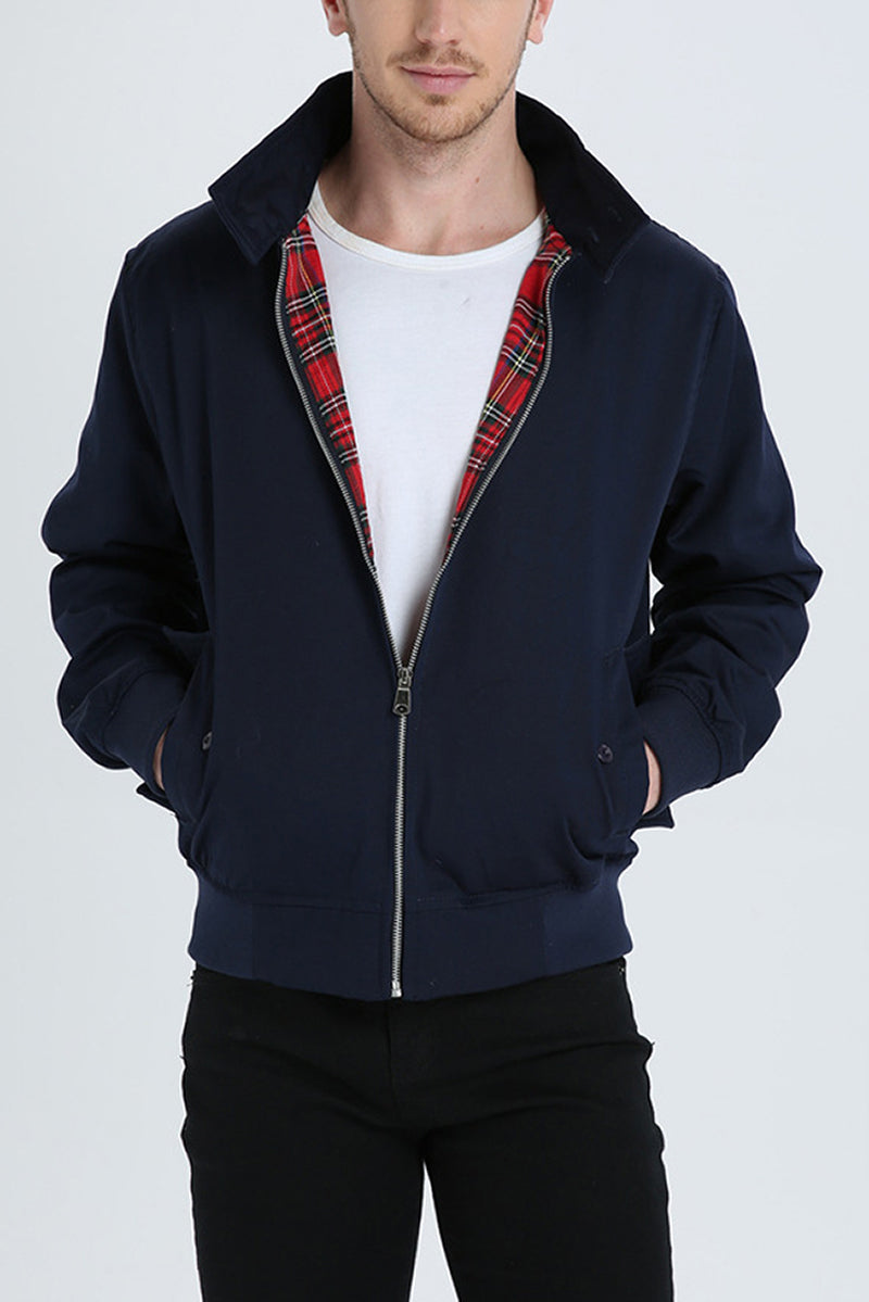 Stylish Harrington Jacket for Men – Ryder-Dark Blue-S-State of Style