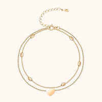 Stylish Heart Ankle Bracelet – Fiora-Gold-State of Style