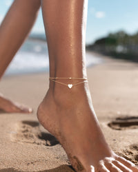 Stylish Heart Ankle Bracelet – Fiora-Silver-State of Style