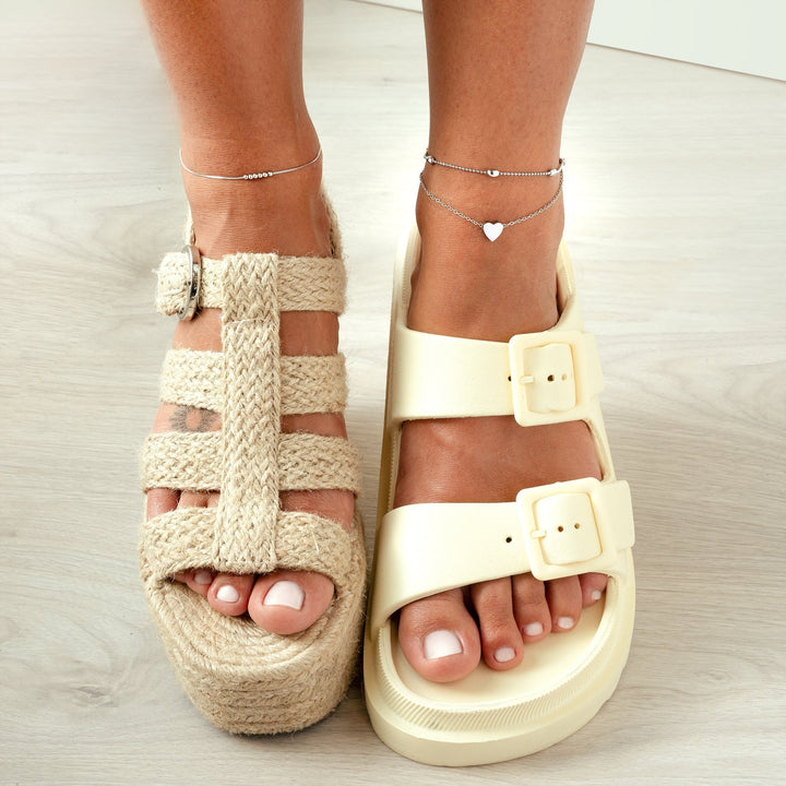 Stylish Heart Anklet - Fiora-Silver-State of Style