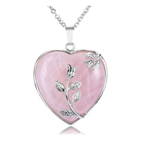 Stylish Heart-Shaped Rose Gemstone Necklace - Amara-Rose Quartz-State of Style