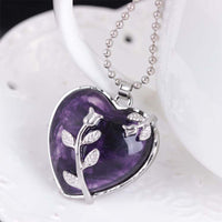 Stylish Heart-Shaped Rose Gemstone Necklace - Amara-Rose Quartz-State of Style