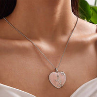 Stylish Heart-Shaped Rose Quartz Necklace - Amara-Rose quartz-State of Style