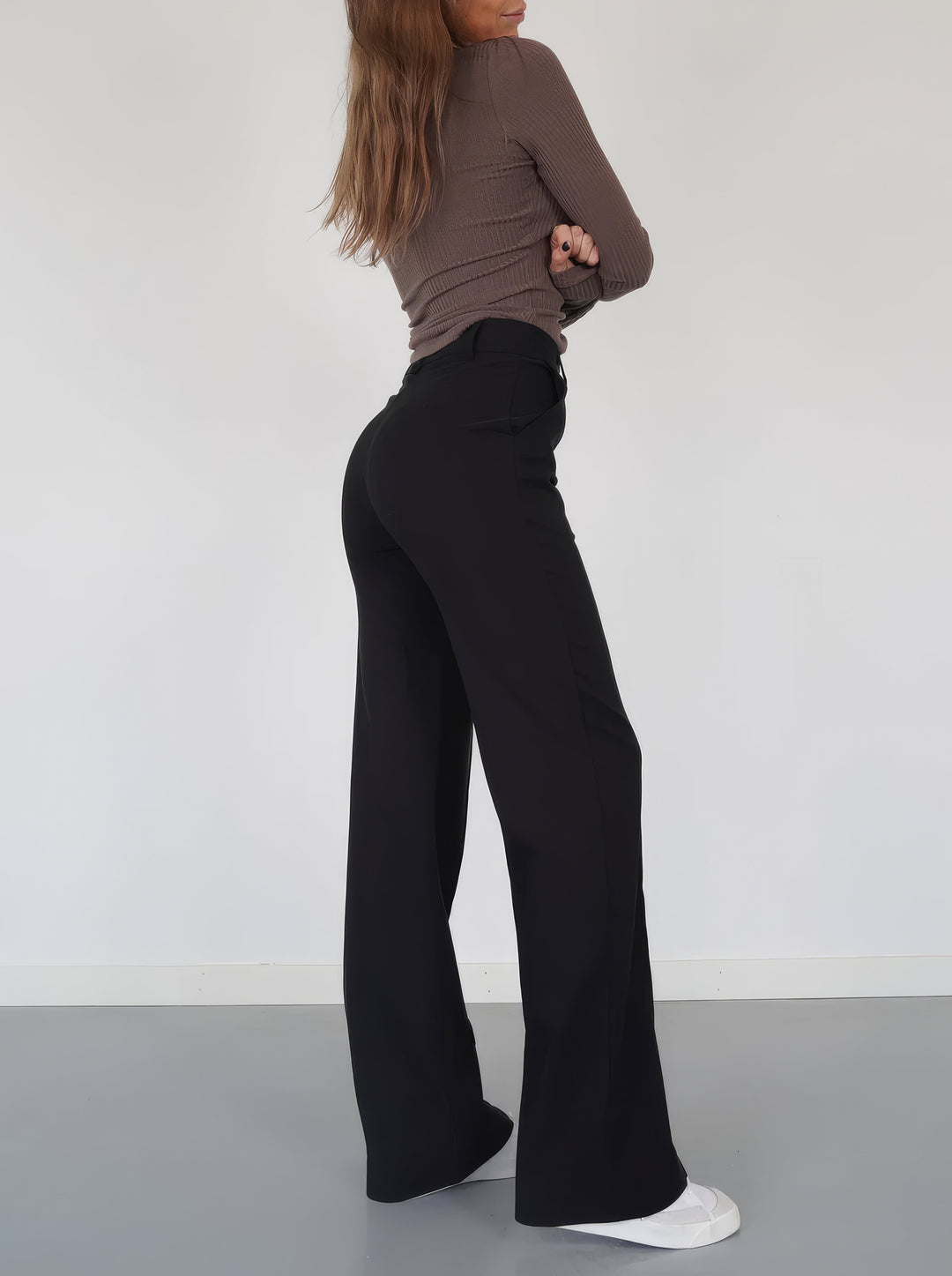 Stylish High-Waisted Pants - Luna-Black-S-State of Style