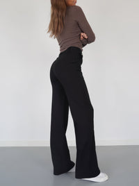 Stylish High-Waisted Pants - Luna-Black-S-State of Style