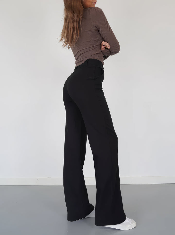Stylish High-Waisted Pants - Luna-Black-S-State of Style