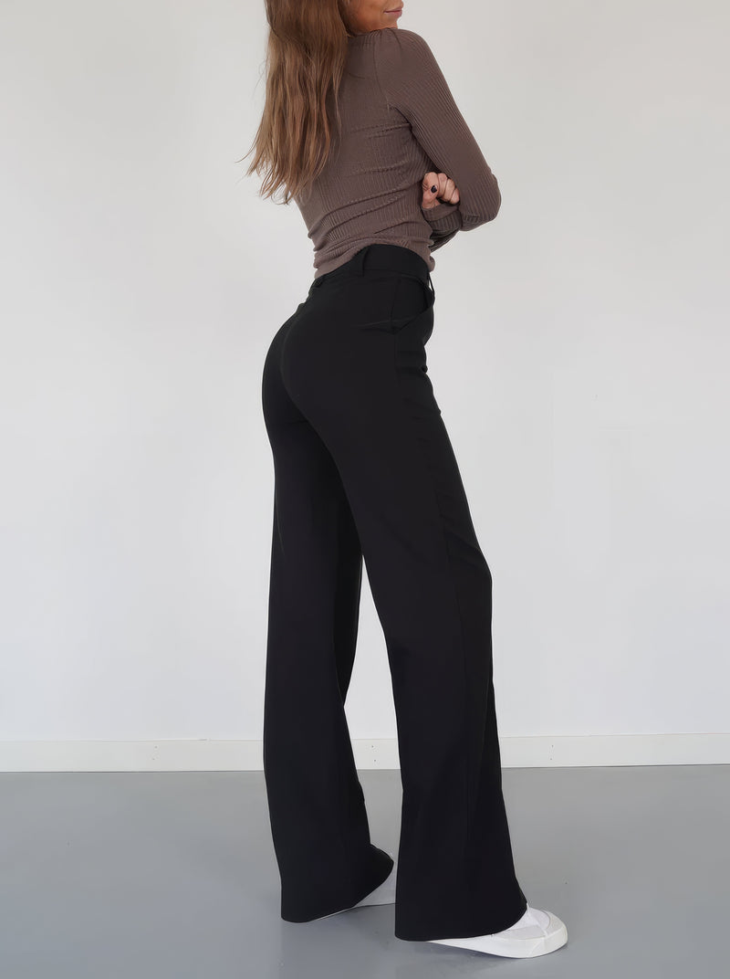 Stylish High-Waisted Pants - Luna-Black-S-State of Style