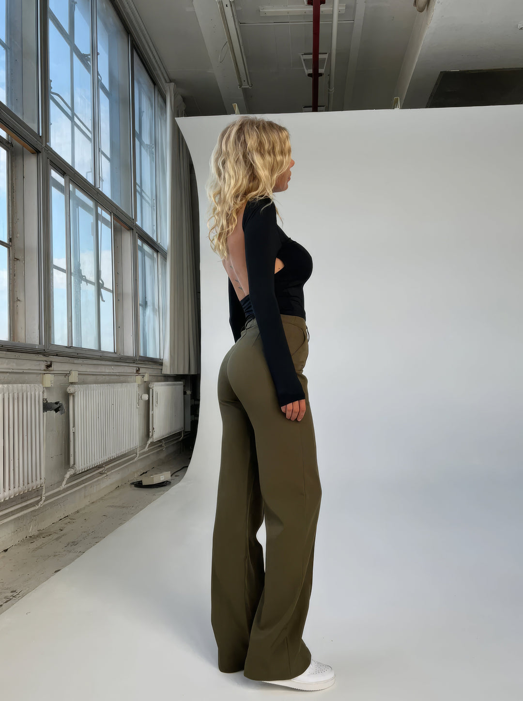 Stylish High-Waisted Pants - Luna-Green-S-State of Style