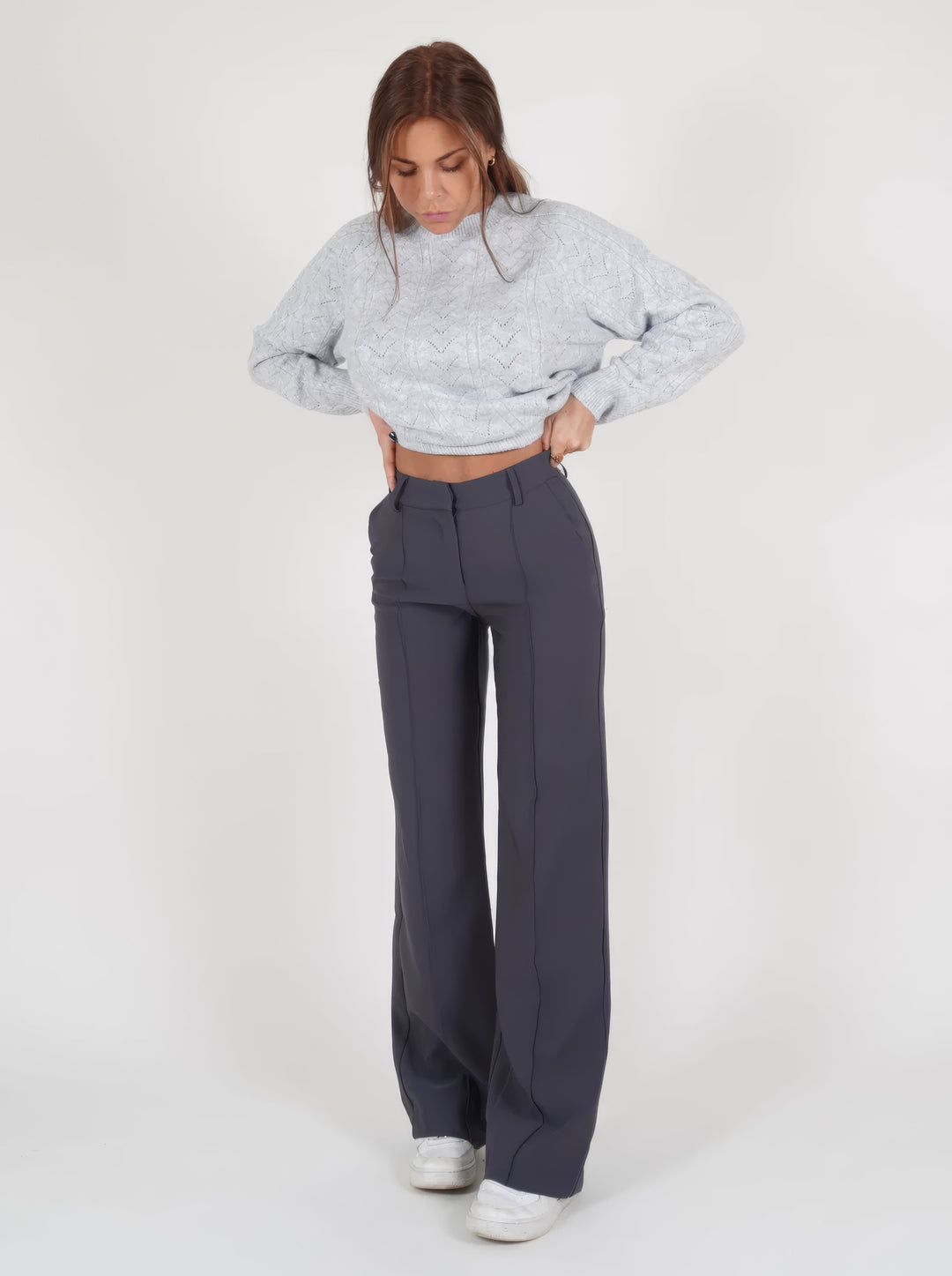 Stylish High-Waisted Pants - Luna-Grey-S-State of Style