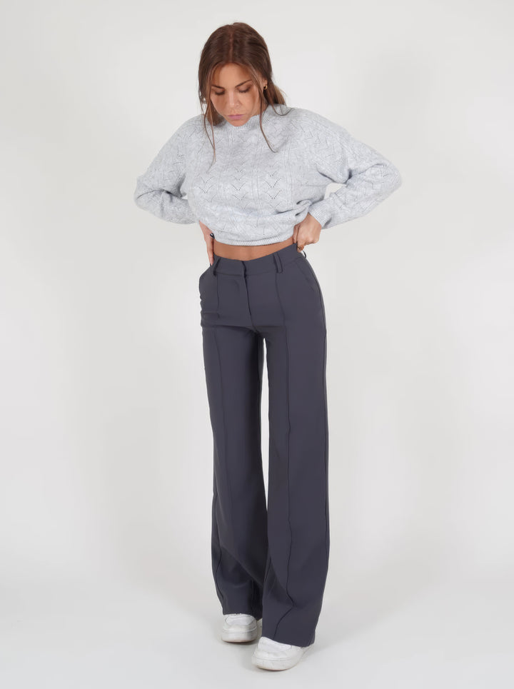 Stylish High-Waisted Pants - Luna-Grey-S-State of Style