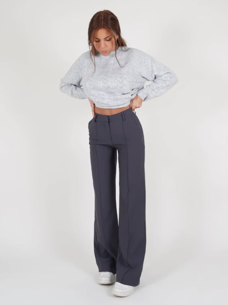 Stylish High-Waisted Pants - Luna-Grey-S-State of Style