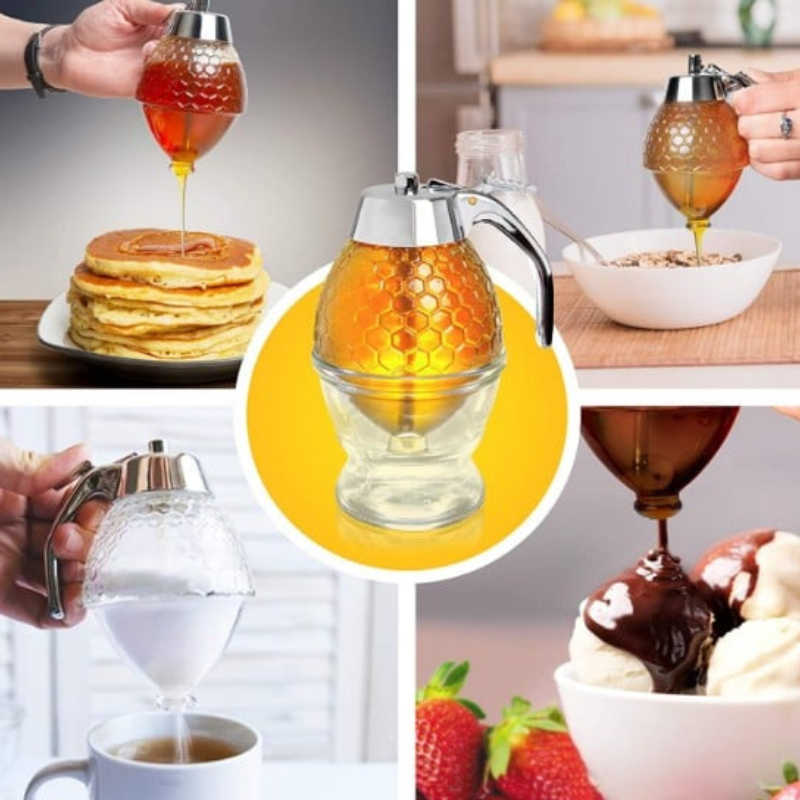 Stylish Honey Dispenser with Drip-Free Technology - AmberDrop-State of Style