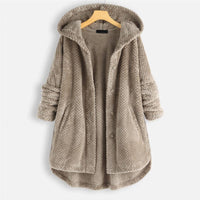 Stylish Hooded Fleece Jacket - FleeceLux-Beige-S-State of Style