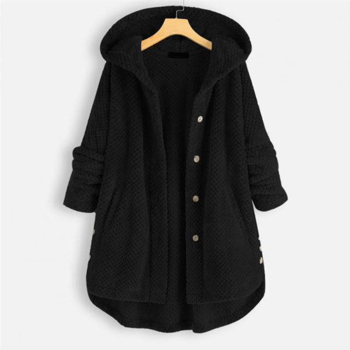 Stylish Hooded Fleece Jacket - FleeceLux-Black-S-State of Style