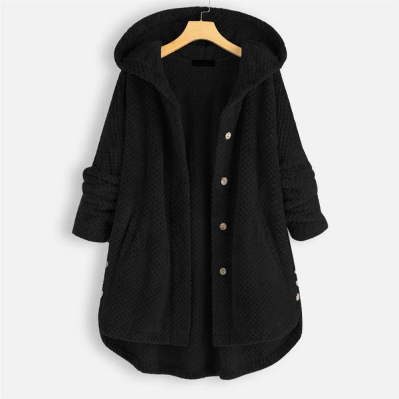 Stylish Hooded Fleece Jacket - FleeceLux-Black-S-State of Style