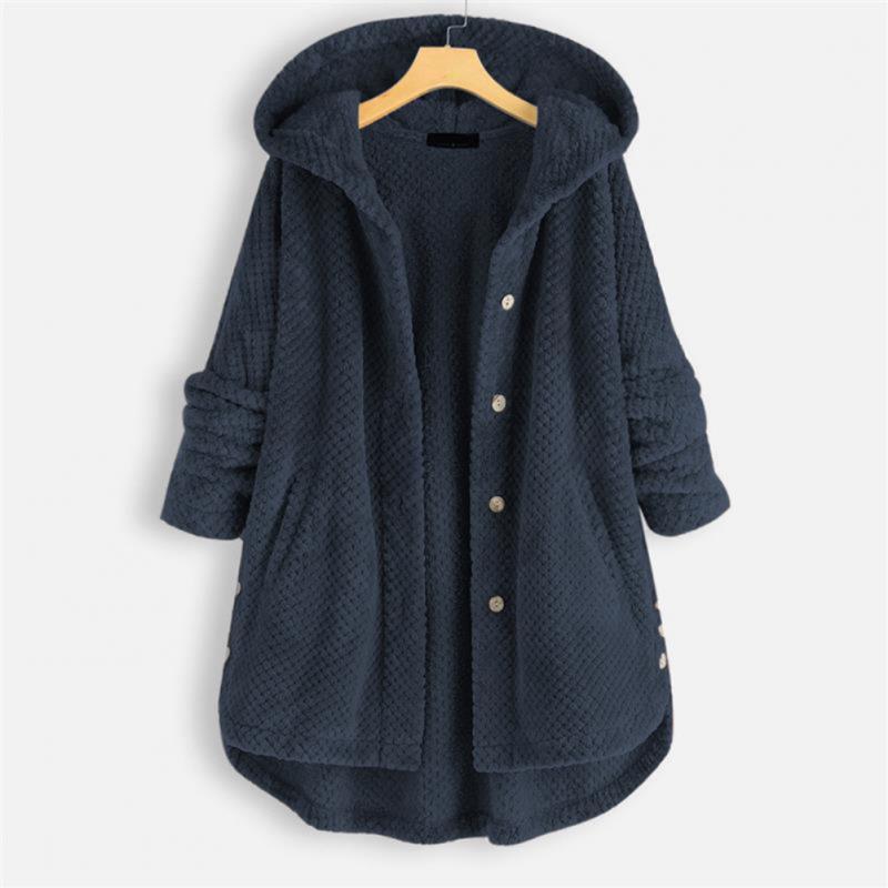 Stylish Hooded Fleece Jacket - FleeceLux-Blue-S-State of Style