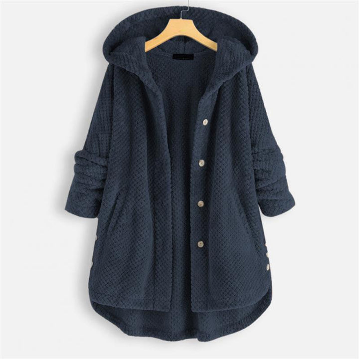 Stylish Hooded Fleece Jacket - FleeceLux-Blue-S-State of Style