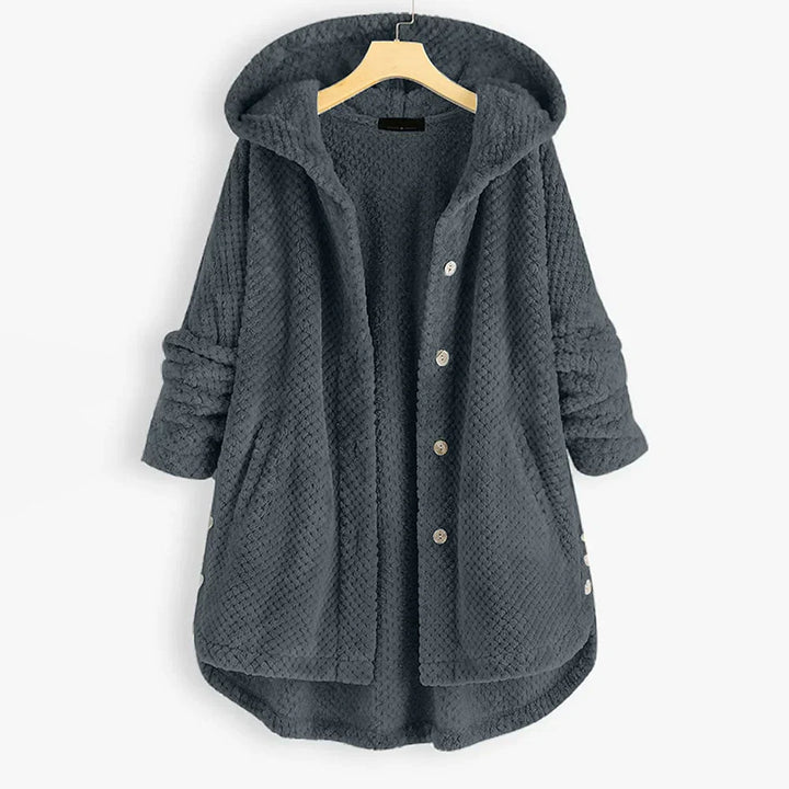 Stylish Hooded Fleece Jacket - FleeceLux-Grey-S-State of Style