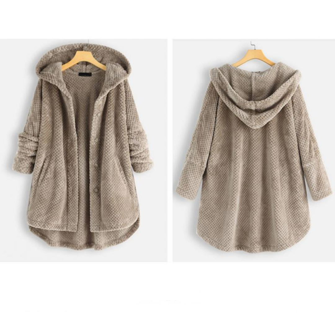 Stylish Hooded Fleece Jacket - FleeceLux-White-S-State of Style