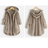 Stylish Hooded Fleece Jacket - FleeceLux-White-S-State of Style