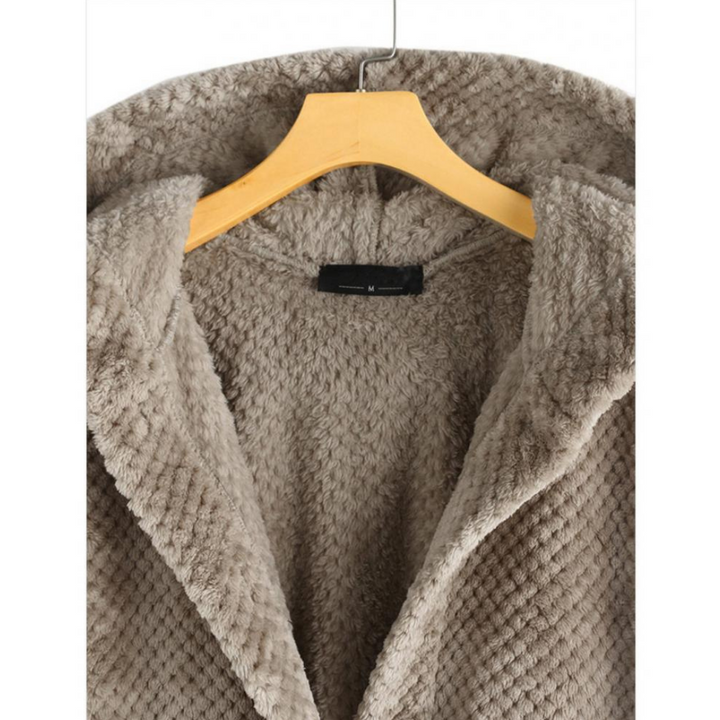 Stylish Hooded Fleece Jacket - FleeceLux-White-S-State of Style
