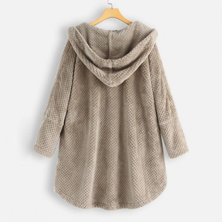 Stylish Hooded Fleece Jacket - FleeceLux-White-S-State of Style