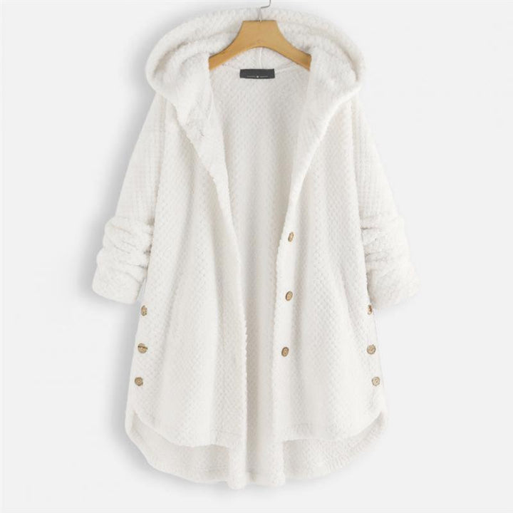 Stylish Hooded Fleece Jacket - FleeceLux-White-S-State of Style