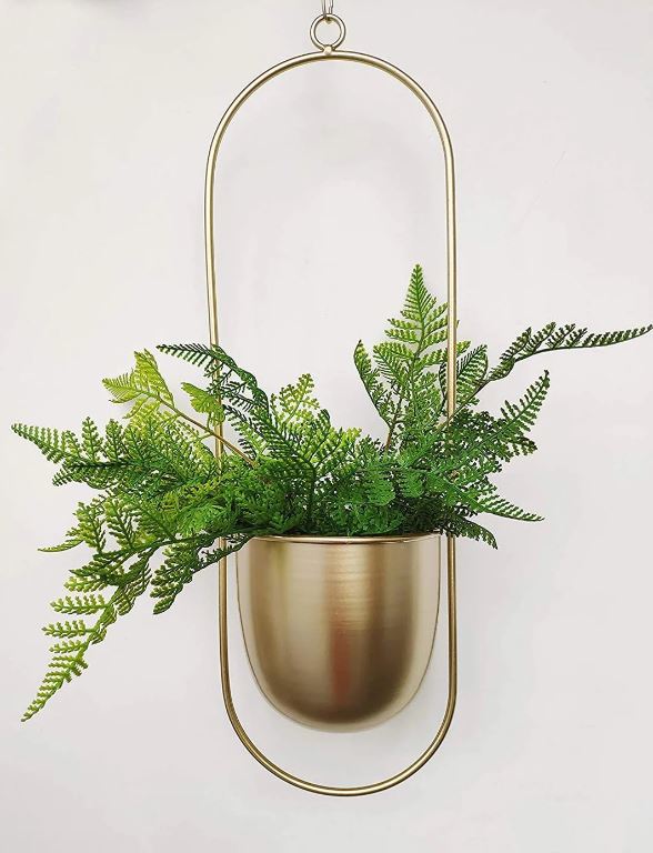 Stylish Indoor and Outdoor Plant Hanger - LeafLuxe-Oval-Gold-State of Style