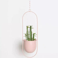 Stylish Indoor and Outdoor Plant Hanger - LeafLuxe-Oval-Pink-State of Style