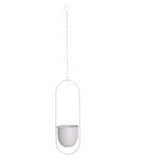 Stylish Indoor and Outdoor Plant Hanger - LeafLuxe-Oval-White-State of Style