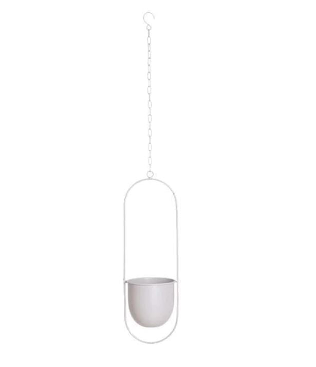 Stylish Indoor and Outdoor Plant Hanger - LeafLuxe-Oval-White-State of Style