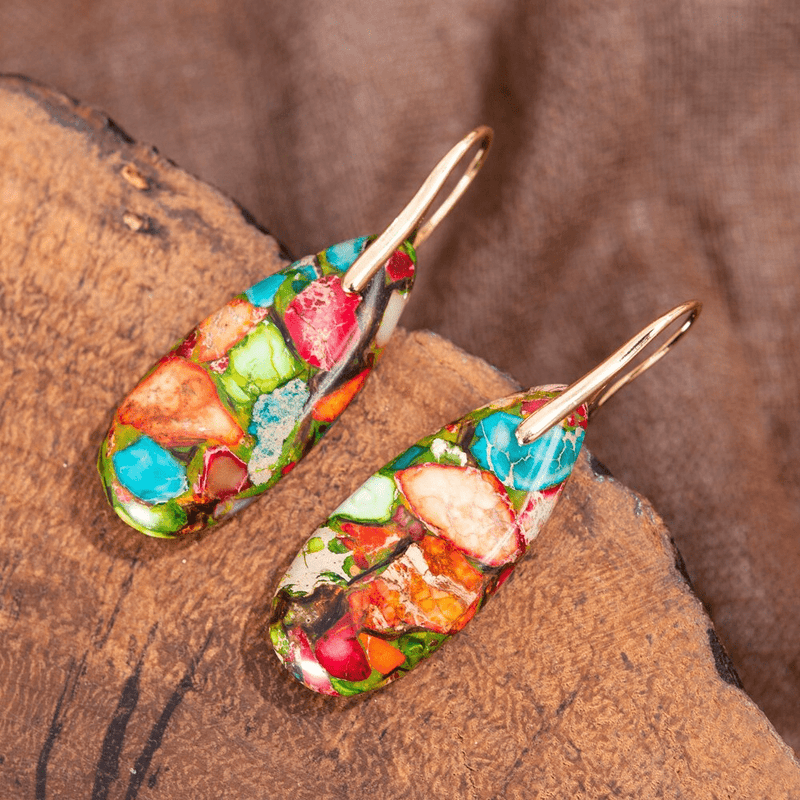 Stylish Jasper Drop Earrings - Levana-State of Style