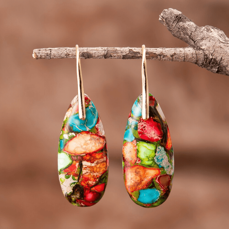 Stylish Jasper Drop Earrings - Levana-State of Style