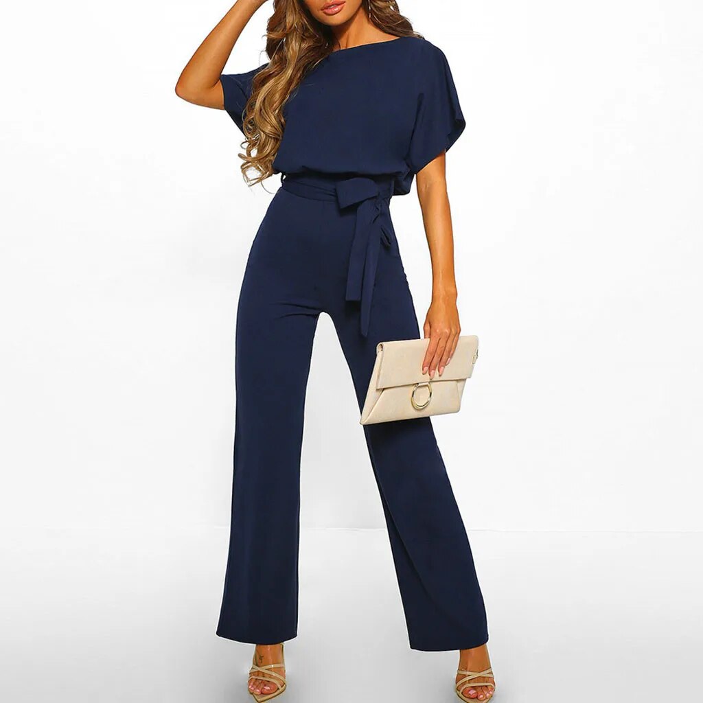 Stylish Jumpsuit with Flattering Waist - Naomi-Blue-S-State of Style