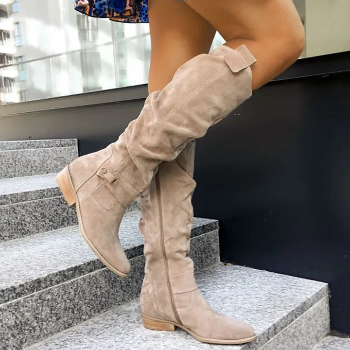 Stylish Knee-High Winter Boots for Women - Frost-Beige-4.5-State of Style
