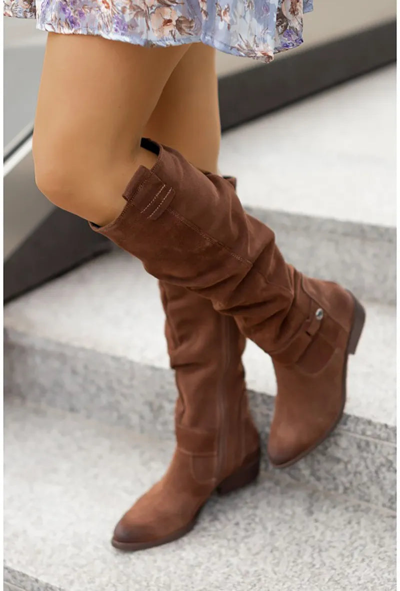 Stylish Knee-High Winter Boots for Women - Frost-Chocolate Brown-4.5-State of Style