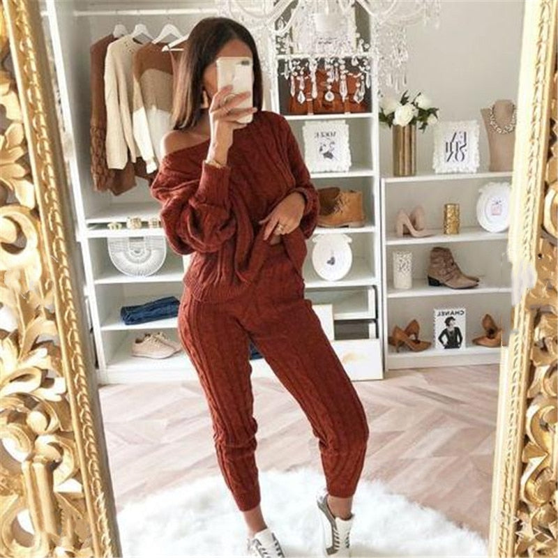 Stylish Knitted Ensemble | Perfect for Cold Days-Burgundy-S-State of Style